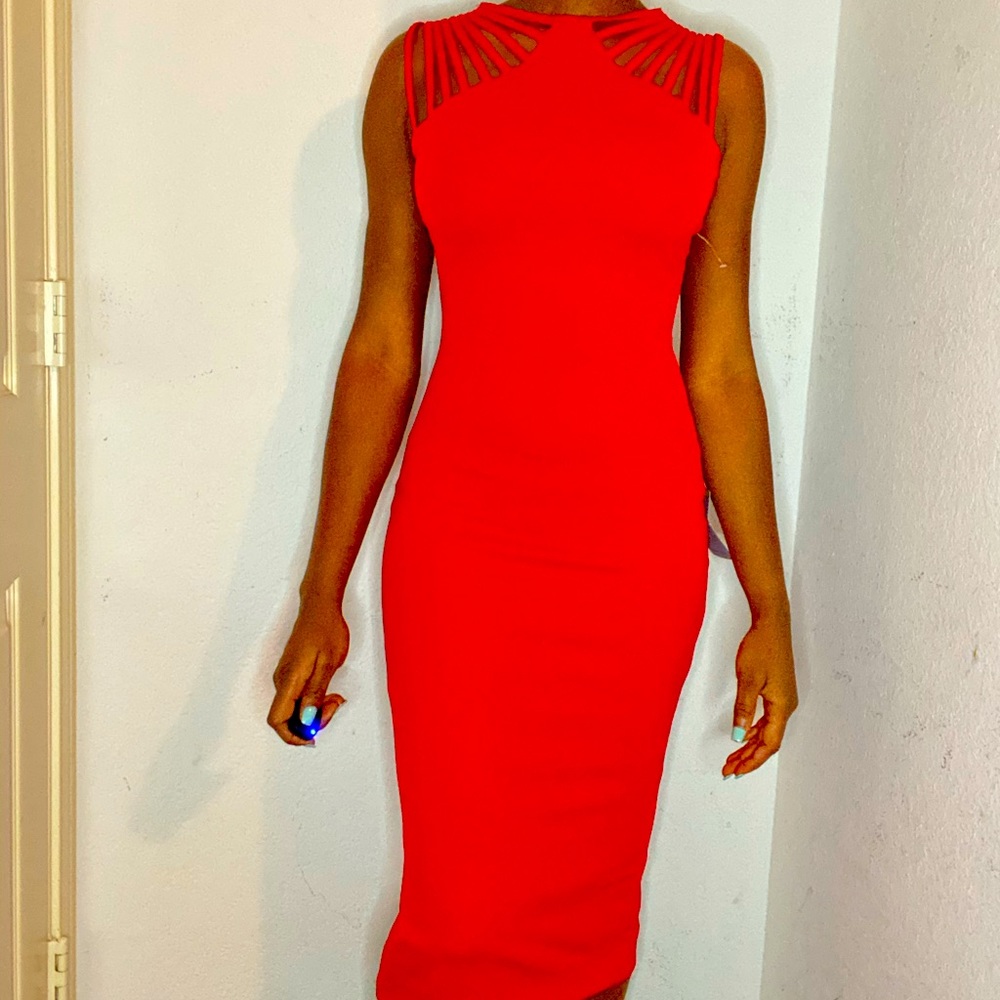 Red midi dress from Nordstrom..